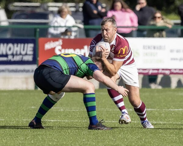 Tullow's Willie Cass O'Brien finds his path blocked by Seapoint's Conor Byrne. Tullow's Willie Cass O'Brien finds his path blocked by Seapoint's Conor Byrne.