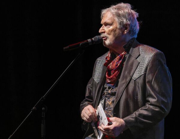 Actor Patrick Bergin recites a poem written by his father Paddy during the launch of the age friendly strategic plan Actor Patrick Bergin recites a poem written by his father Paddy during the launch of the age friendly strategic plan
