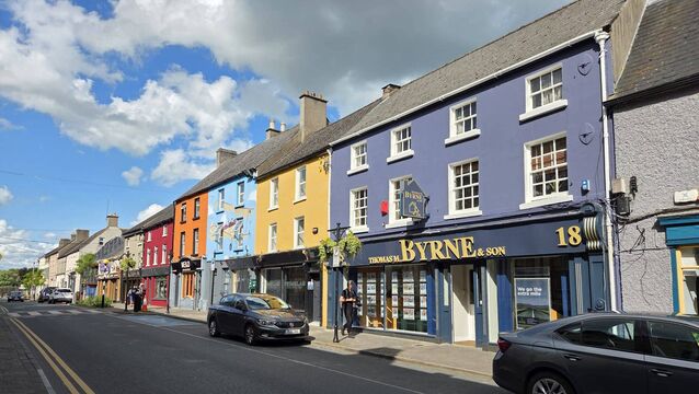 Colourful buildings on Dublin Street, Carlow town, painted by council. Image: Carlow County Council <p>Colourful buildings on Dublin Street, Carlow town, painted by council. Image: Carlow County Council</p>
