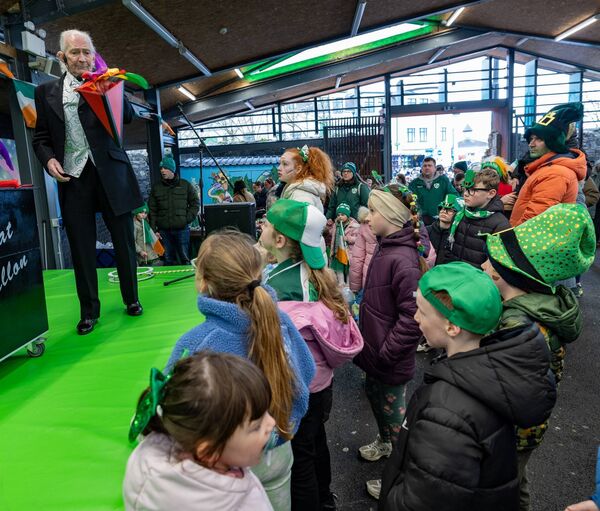 Enjoying the magic show in The Exchange during the St. Patrick’s Day festivities in Carlow. Pic: © Michael O'Rourke Photography 2026 Enjoying the magic show in The Exchange during the St. Patrick’s Day festivities in Carlow. Pic: © Michael O'Rourke Photography 2026