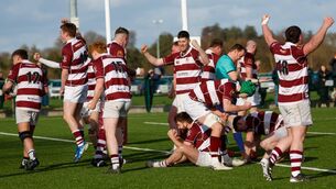 <p>The Tullow players celebrate as the full-time whistle blows around the Black Gates, bringing an end to their Towns Cup quarter-final derby with Carlow. Photo: Michael O'Rourke. </p> <p>The Tullow players celebrate as the full-time whistle blows around the Black Gates, bringing an end to their Towns Cup quarter-final derby with Carlow. Photo: Michael O'Rourke. </p>