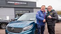 Senior football manager Joe Murphy presented with a car from Darren Hayes Motors Senior football manager Joe Murphy presented with a car from Darren Hayes Motors