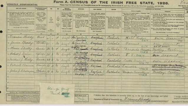 Census 1926 unveils the Story of John J O’Callaghan Census 1926 unveils the Story of John J O’Callaghan