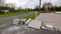 Elderly couple in Tullow going round the bend after car crashes into gardens wall again Elderly couple in Tullow going round the bend after car crashes into gardens wall again