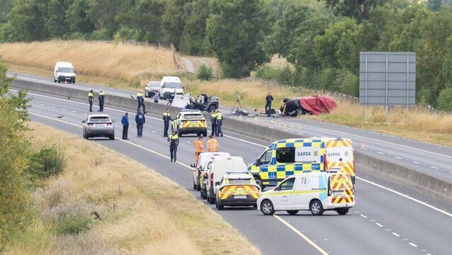 The scene of the fatal M9 crash Photo: Aisling Hyland <p>The scene of the fatal M9 crash Photo: Aisling Hyland </p>
