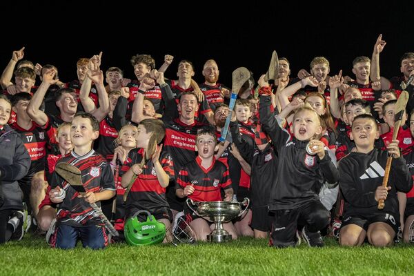 Naomh Moling vs Mt. Leinster Rangers Mount Leinster Rangers team celebrates with young supporters Photo: ©INPHO/James Lawlor Naomh Moling vs Mt. Leinster Rangers Mount Leinster Rangers team celebrates with young supporters Photo: ©INPHO/James Lawlor