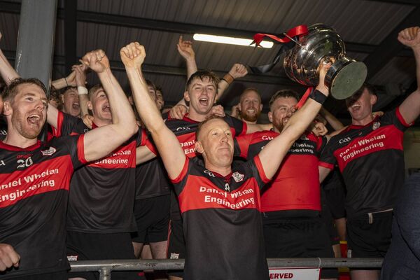 Mount Leinster Rangers captain Richard Coady lifts the Willie O'Connor Cup Photo: ©INPHO/James Lawlor Mount Leinster Rangers captain Richard Coady lifts the Willie O'Connor Cup Photo: ©INPHO/James Lawlor