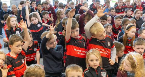 Mount Leinster Rangers stars visit Borris NS Mount Leinster Rangers stars visit Borris NS
